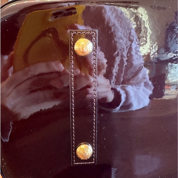 Louis Vuitton Alma Vernis Patent Leather Monogram Embossed Handbag Red Wine - Picture 4 of 8